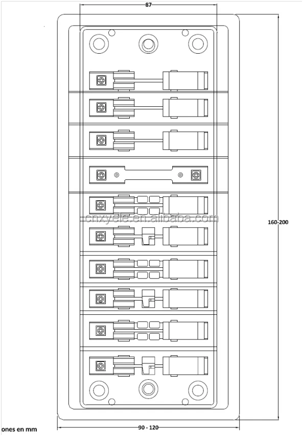 Black Bakelite 3 Phase test Terminal Block With Transparent Cover
