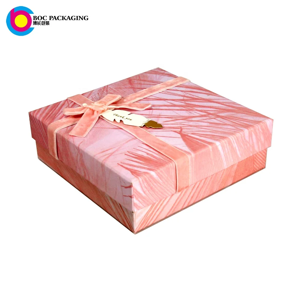 TROPICAL PINK GIFT BOX WITH FLANNELETTE RIBBON