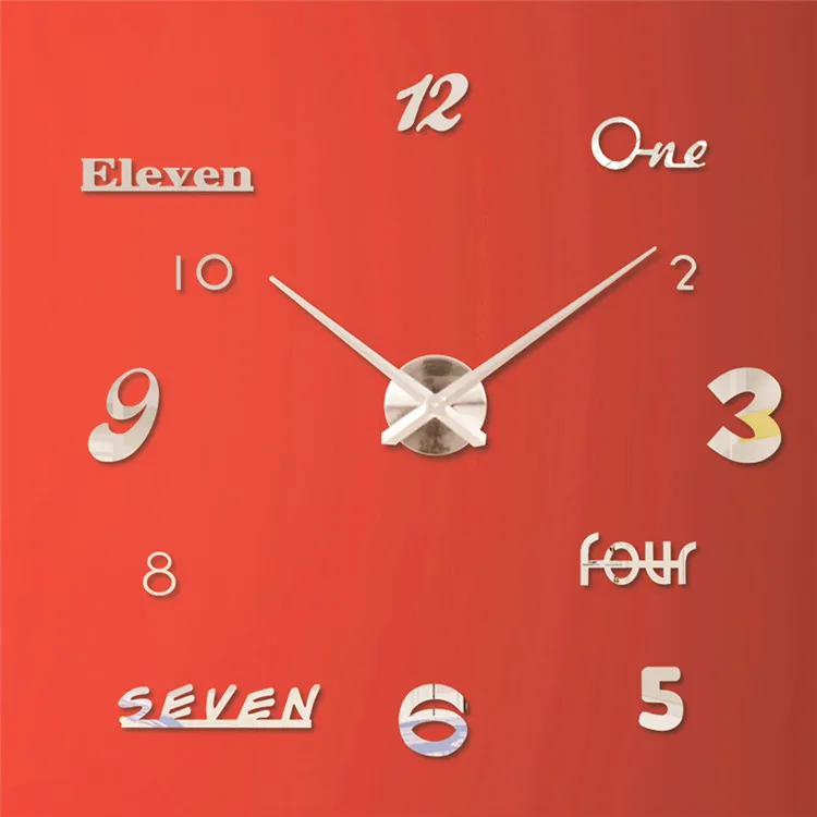 DIY большой современный стиль дома декоративные 3D настенные часы зеркальные наклейки часы