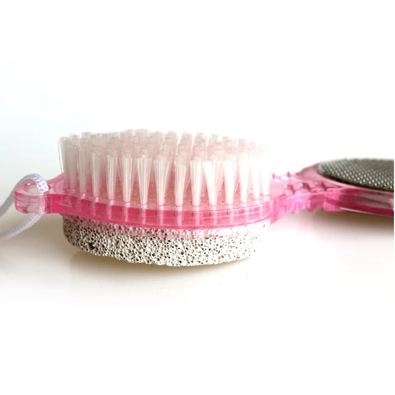 Factory wholesale high quality pink plastic pumice stone dust clean foot file nail brush