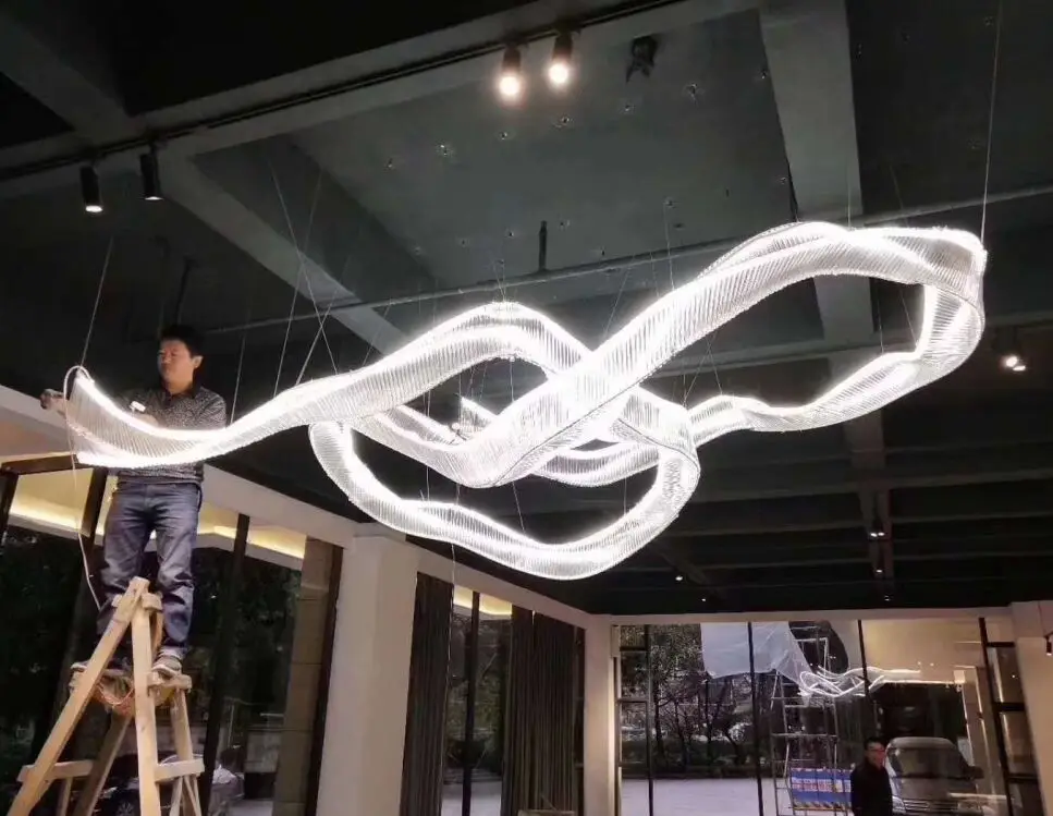 Creative design large luxury moden Glass LED chandelier pendant lamp