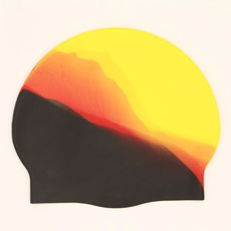 
Manufacture Sports Multiple Colors Swirl Colors Silicone Mixed Colors Swim Caps 