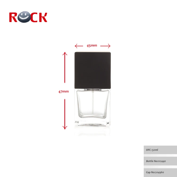 50 мл мужской квадратный флакон-распылитель для духов с черной крышкой