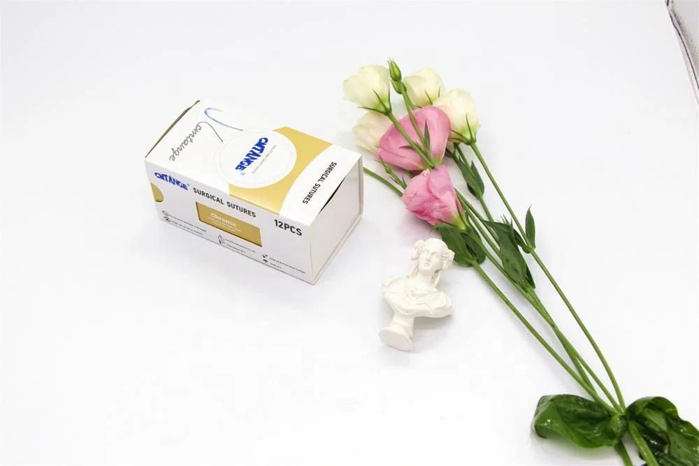 
CE approved brown degraded Catgut surgical suture thread with needles 