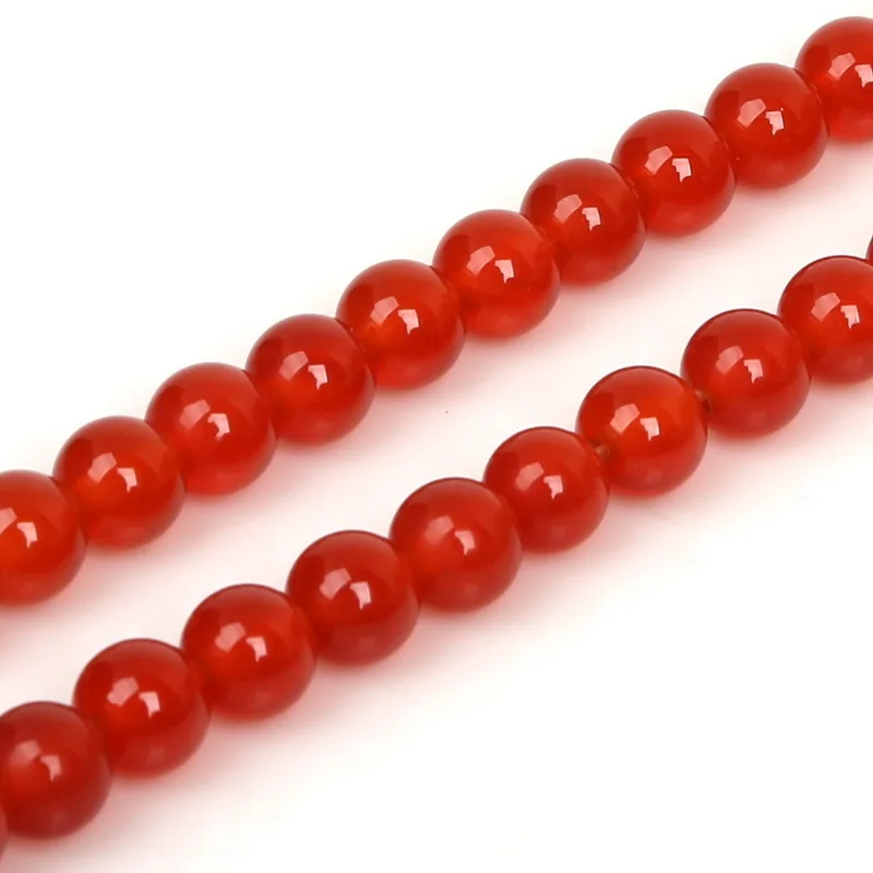 Wholesale round red natural agate stone agate beads
