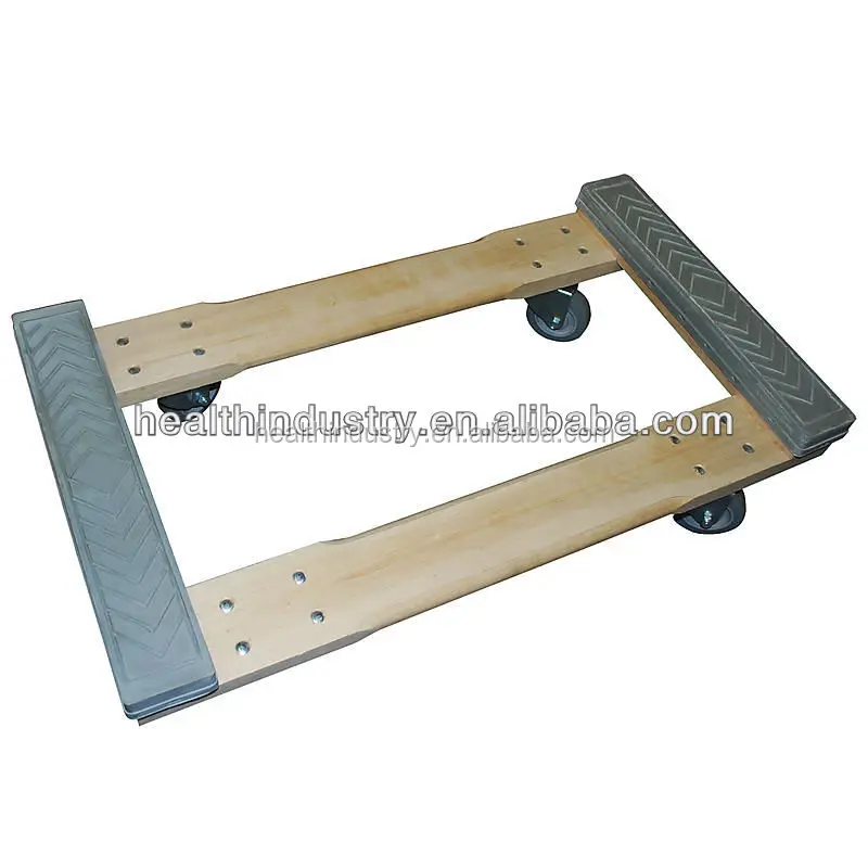 4- wheel Chicago style Rubber Capped moving furniture dolly with heavy duty rubber caps and TPR swivel casters
