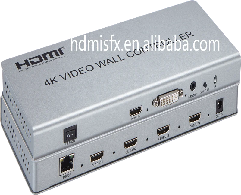 Настенный видеоконтроллер с разными экранами HDMI 4K 2x2 настенный поддержкой 1x2 1x4
