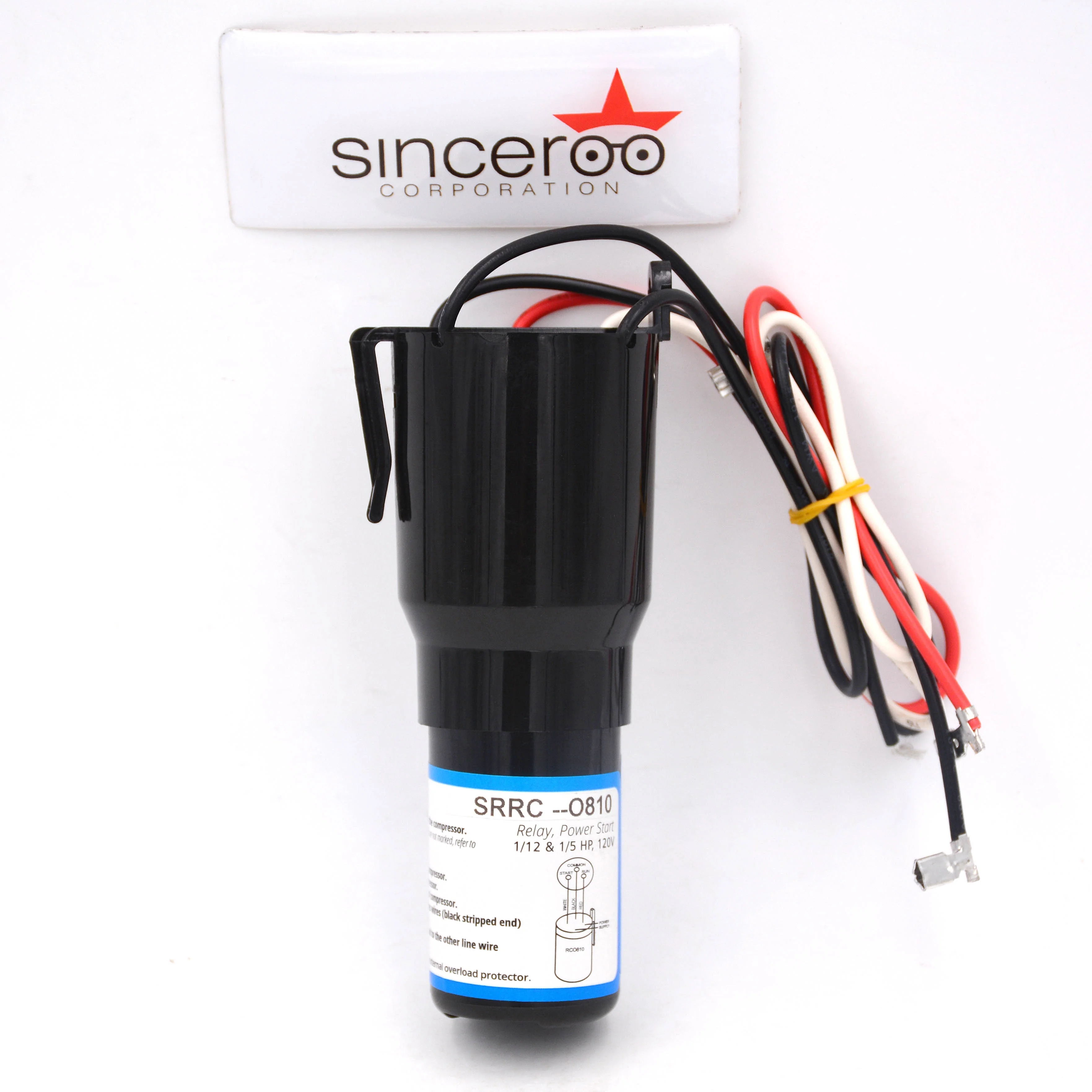 RCO810 3 in 1 Hard Start Kit Compatible with Relay Capacitor Overload 1/12-1/5 HP 110-125VAC