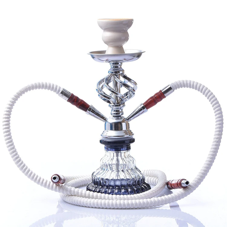 Luxury hookah glass popular Double tube 2 hose narguile hookah shisha tobacco nargile sheesha smoke hookah chicha