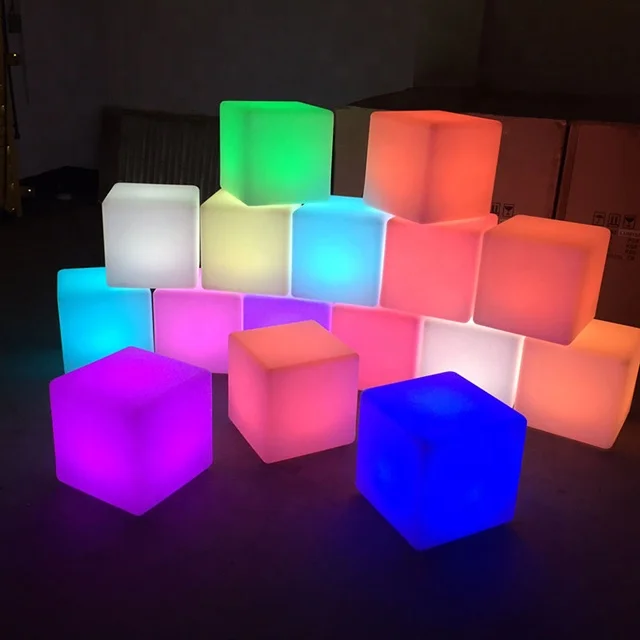 RGB цветные СВЕТОДИОДНЫЕ кубические настольные сиденья уличное кресло водонепроницаемый светодиодный