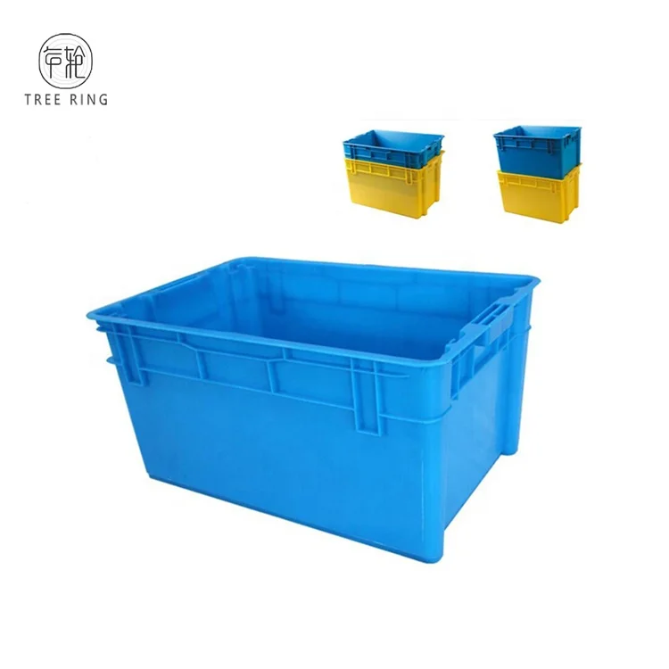 65L Heavy Duty Scale Solid Stack Nest Strong Wall Plastic Logistic Storage Totes Container For Garment Storage