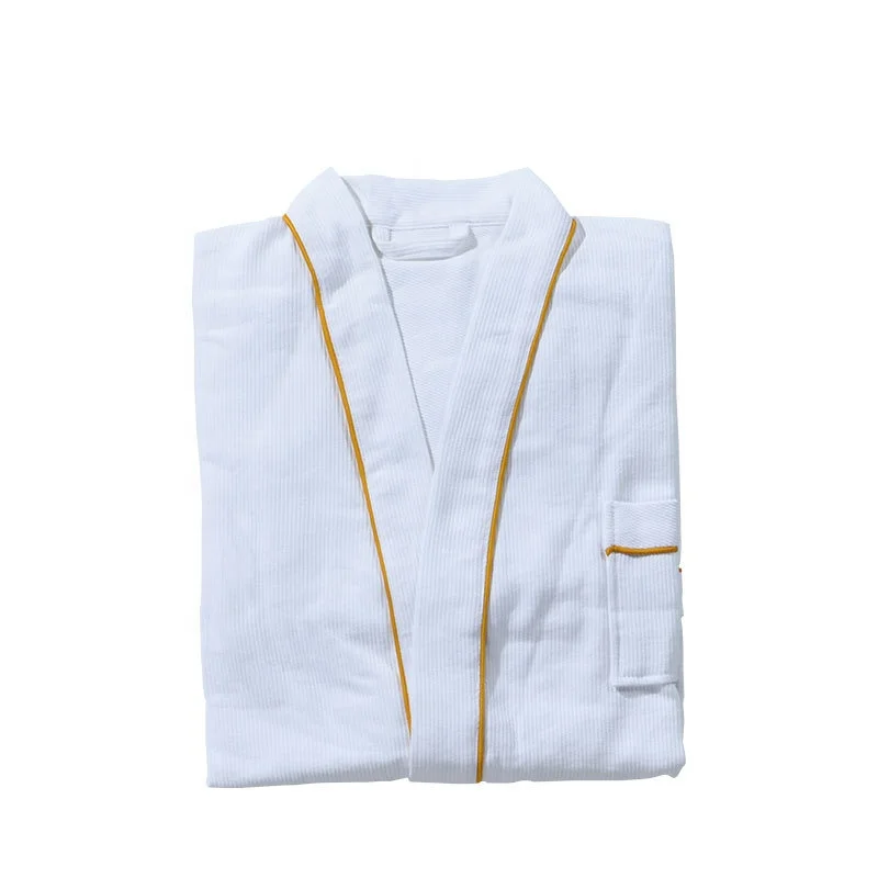 Manufacturer Personalized Turkish Cotton Bath Robe White Waffle Embroidered Towels And Bathrobe