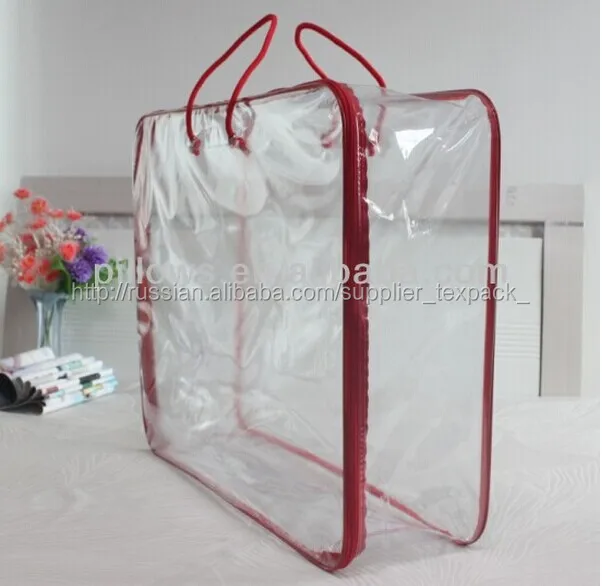 
Wholesale transparent plastic bedding bag PE and PVC wire frame bag 