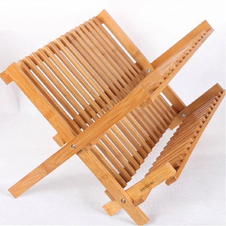 Eco-friendly Bamboo Drying Holder Kitchen Folding Dish Rack and Holders