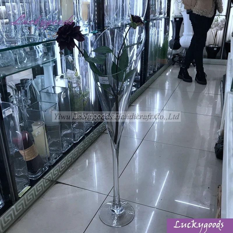 High Quality Clear Flat Glass Vase LHP071 in Different Sizes for Wedding Showcase Display and Home Decoration