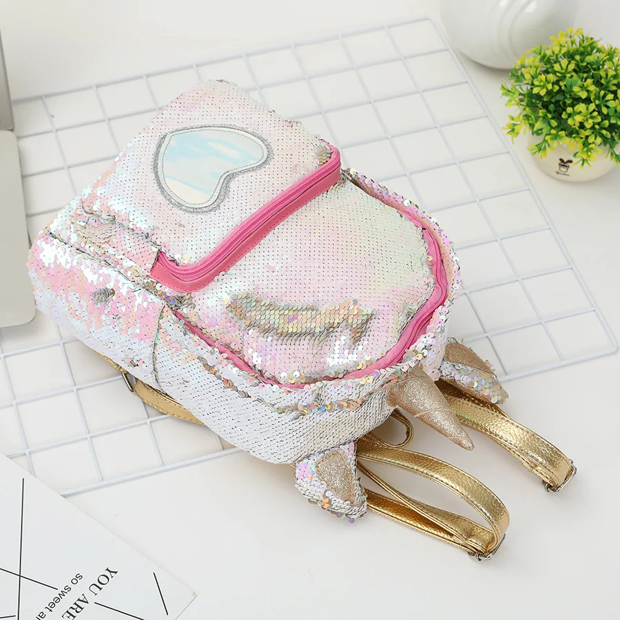 2019 new unicorn backpack girl fashion sequins backpack cartoon cute bag travel backpack