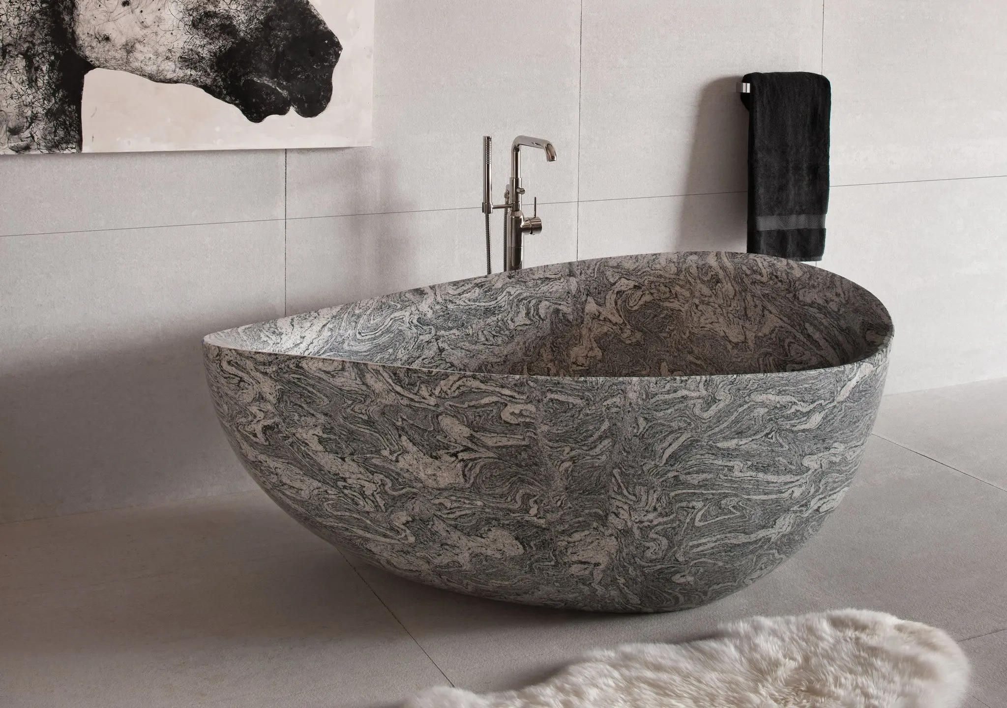 2019China stone freestanding solid granite marble bathtub prices