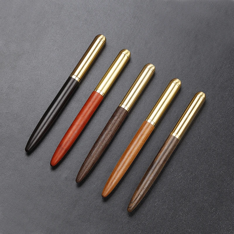 Luxury Eco Friendly Custom Wooden  Pen Brass Roller Pen for Promotion