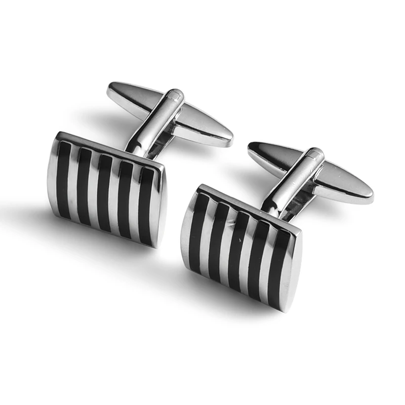 Высококачественные классические металлические запонки, мужские свадебные запонки на заказ, жесткие эмалированные запонки