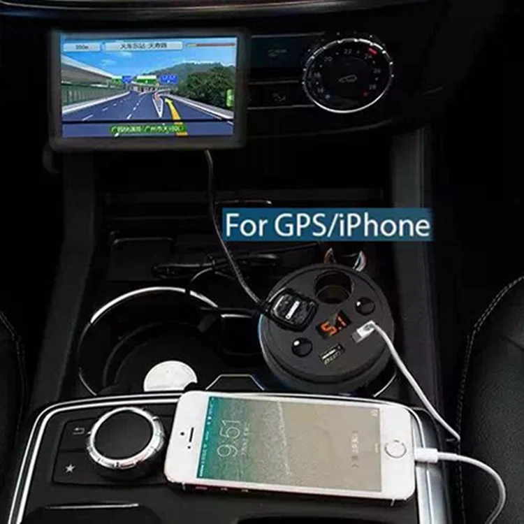 Интеллектуальный многофункциональный Dual USB 3.1A 2 Прикуривателя автомобильное зарядное устройство usb