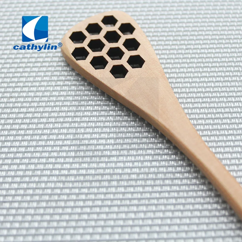 Cathylin hot selling wholesale long handle mini bee wood honey spoon