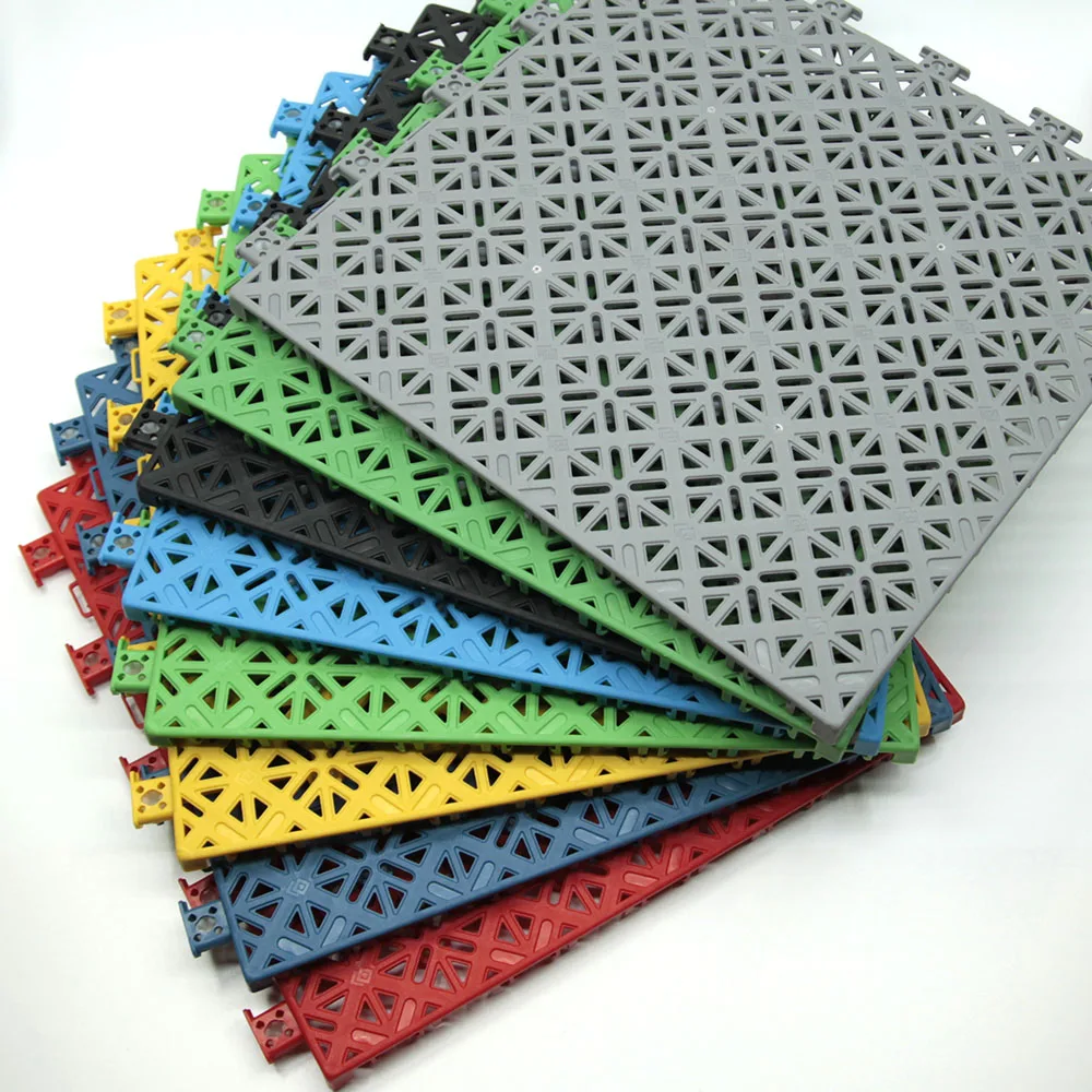 synthetic gym running track material polypropylene sports flooring modular outdoor playground plastic flooring