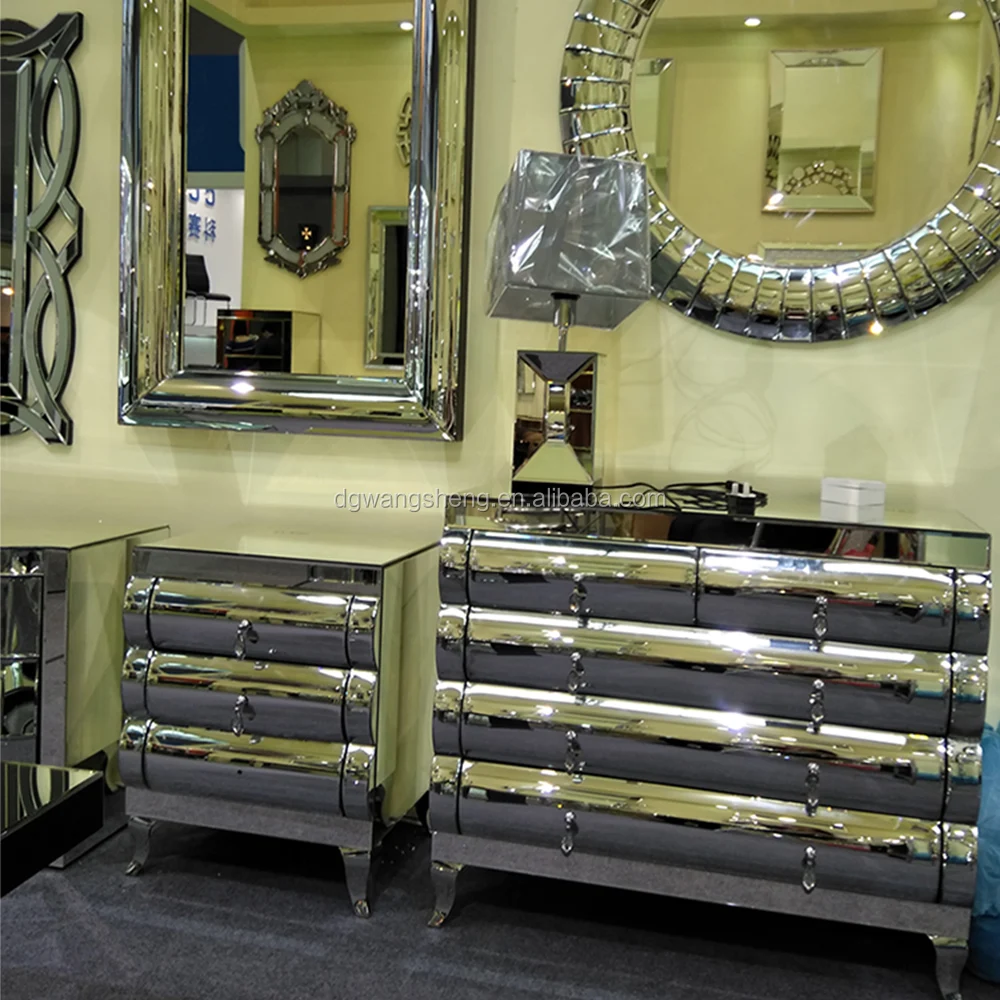 Мебель для гостиной, зеркальный угол, 5 комодов, шкаф