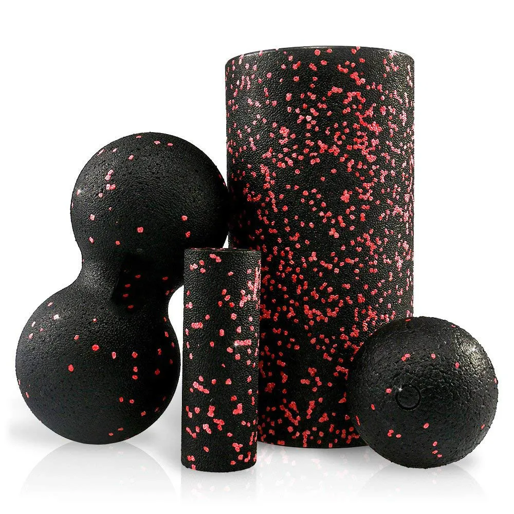 
Foam Roller Starter Kit 4pcs High Density Set with Double-Ball for Deep Tissue & Muscle Massage Myofascial Release 