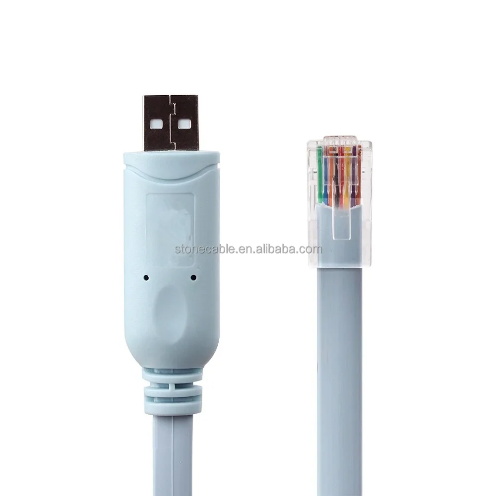6FT FTDI FT232R USB 2.0 Male To Serial RJ45 Male Console Cable Support For Windows MAC Linux