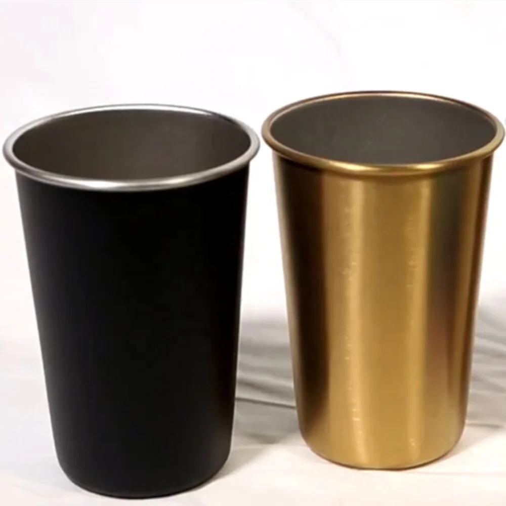 BPA Free 18/8 304 Stainless Steel 16OZ Pint Cup With Black Matt Color