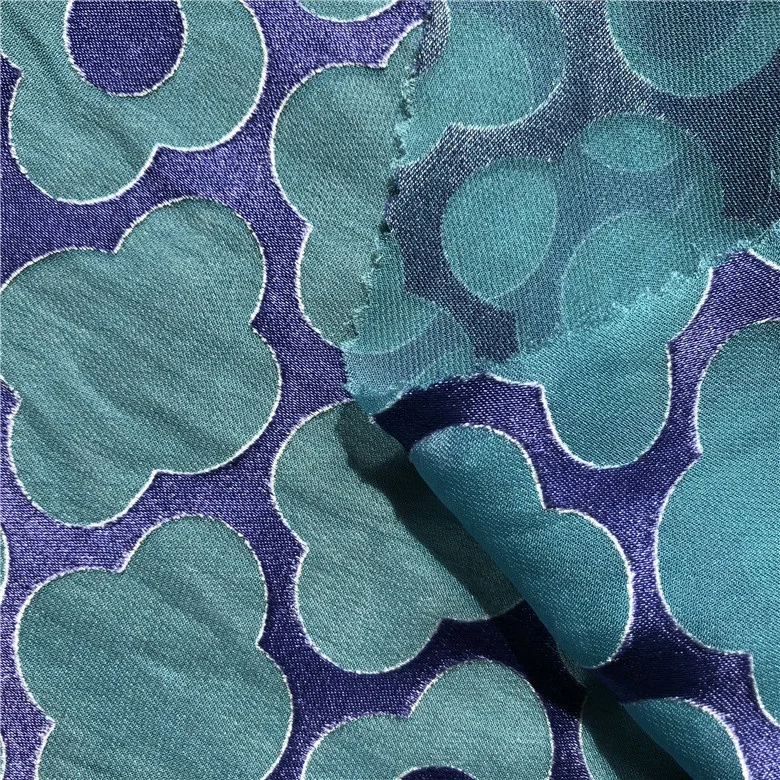 35% Silk 65% Viscose Silk Viscose Burnout Printed Fabric with Good Performance