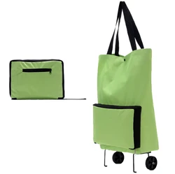 Style Foldable Shopping Trolley Bag with 2 Wheels Large(max Length>50cm)