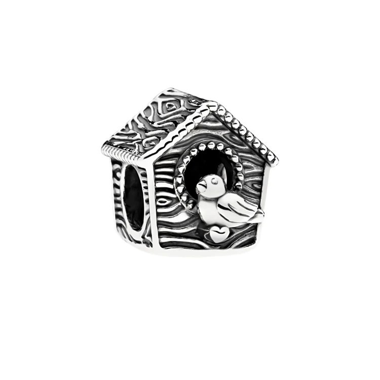 
2018 China Factory 925 Sterling Silver Spring Bird House Charm Silver 925 Jewelry Charms for Bracelets 