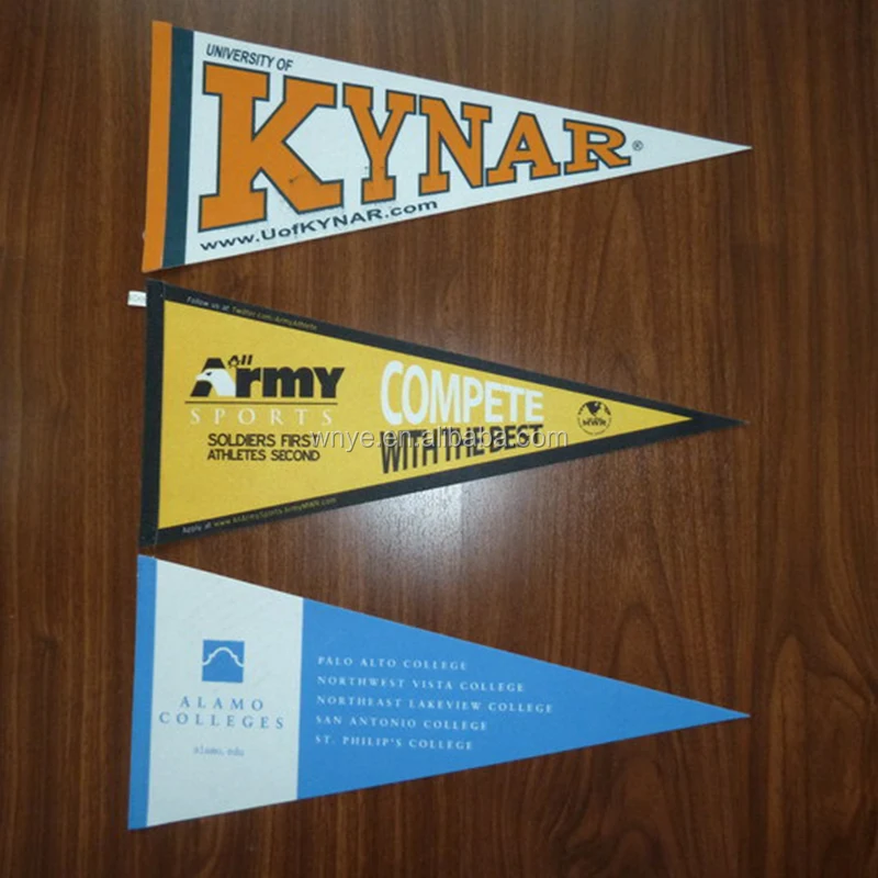 
Wholesale Sport Custom Logo Printing Design Triangle Felt Pennant Flags 
