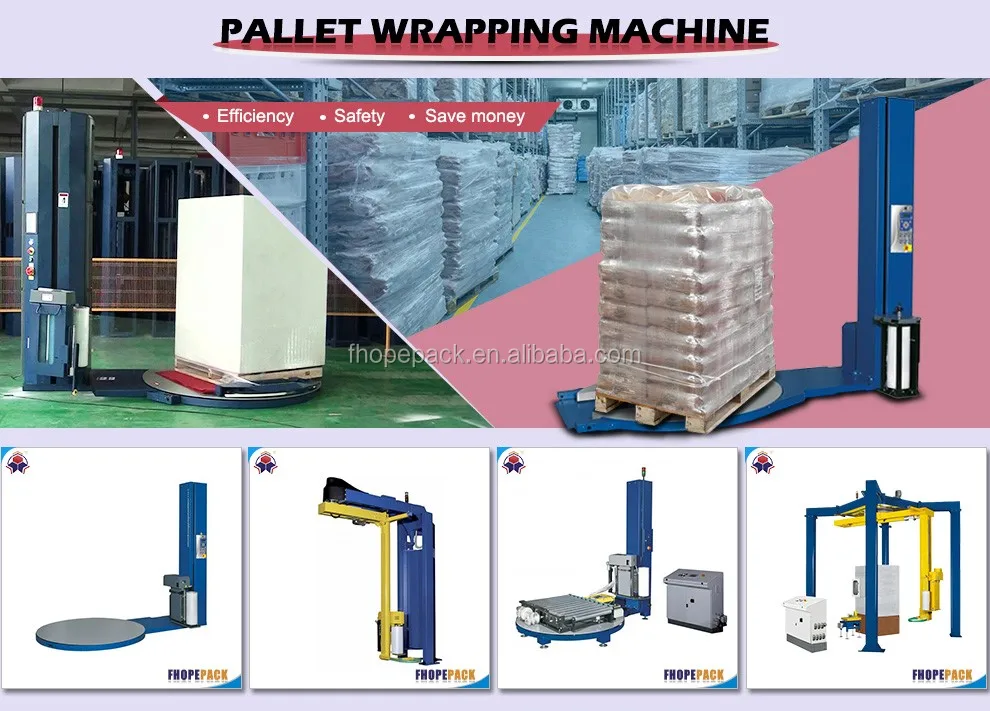 
automatic pallet stretch film wrapping machine and wrapper 