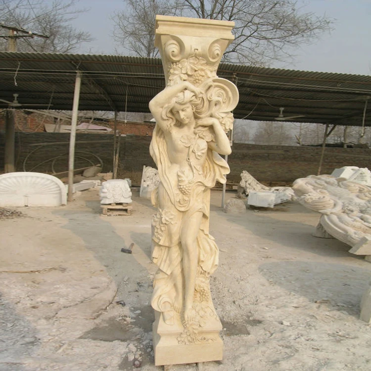 Beautiful design handcarved greek marble column