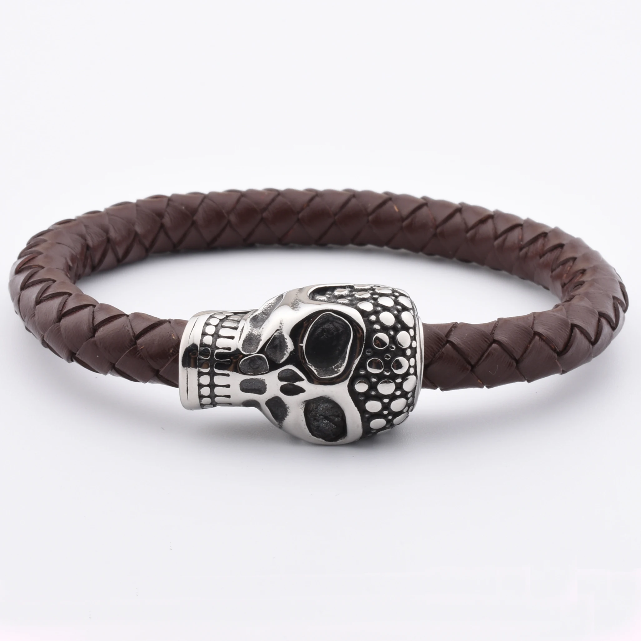 Newest Design Bulk Navy Blue Leather Bracelet Stainless Steel Accessories Multilayer For Men Black Wrap Leather Bracelet