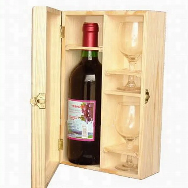 Деревянная коробка ручной работы с принтом логотипа сосны Красного вина