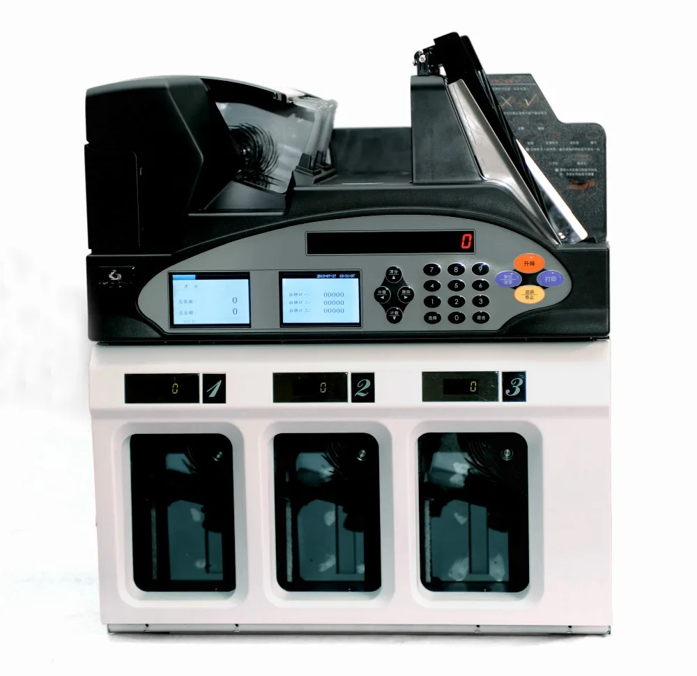
Multi-currency 1.5 pockets ECB test passed GA-QFJ2101 Bank Bill Note Counting Sorter with IR UV MG CIS detection for EUR HKD DOP 
