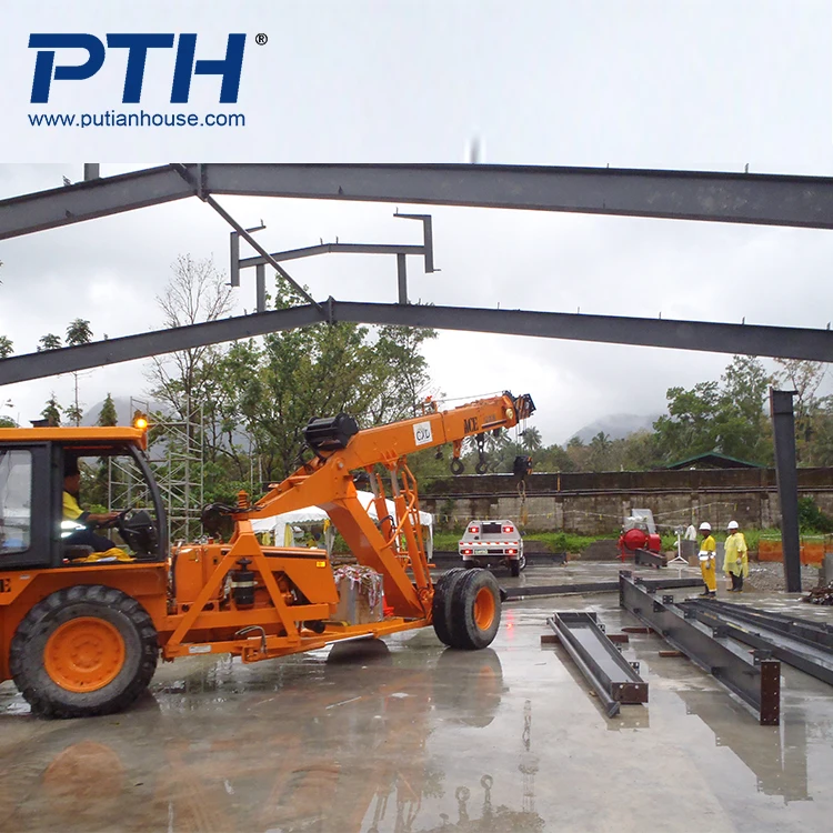 
Philippines prefabricated house design/industrial steel structure warehouse with PPGI and concrete wall 