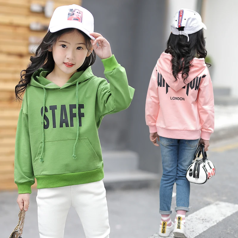 
Good Feedback Kids Spring Long Sleeve Hooded Shirt Printed Girls Hoodies 