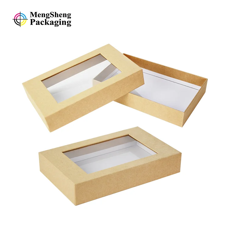 Custom open display packaging boxes cardboard bakery cake sweet rose gift box clear windows and bow kraft paper box with window