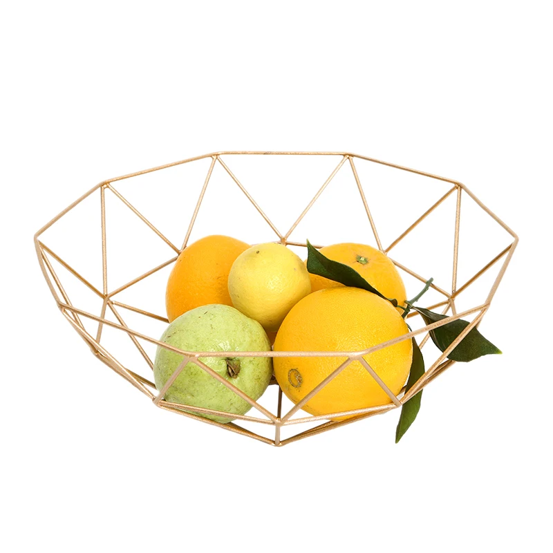 free sample 550-98B ins simple design black metal wire bowl fruit basket for home decor