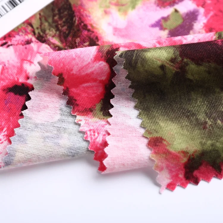 Knitted jersey super java print cotton fabric cambodia supply