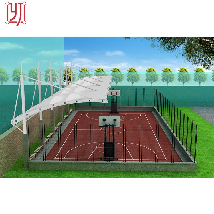 Ptfe pvdf canopy tent architectural membrane structure stadium tent basketball courts