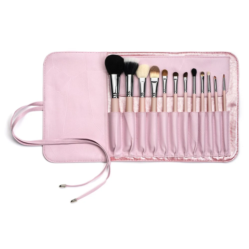 Foundation Eyelash Professional Eyeliner Belt Crown 12 Piece Makeup Brush Set