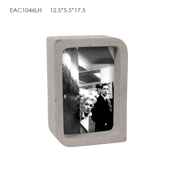Unfinished solid concrete photo frame picture frame cement frame