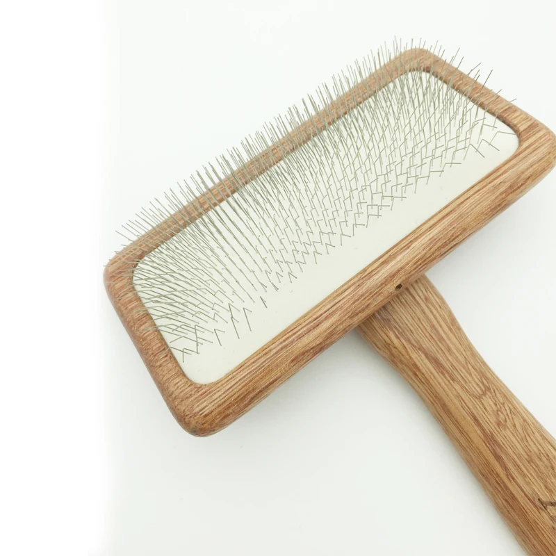 
High quality hot sale soft slicker dog wooden cleaning grooming brush 