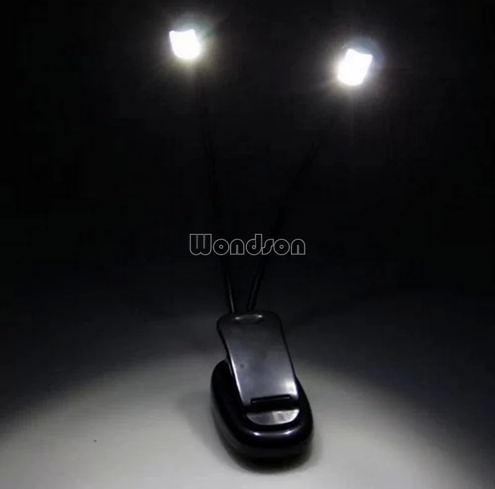 4 LED Clip On Adjustable Double Neck LED Reading Book Lamp