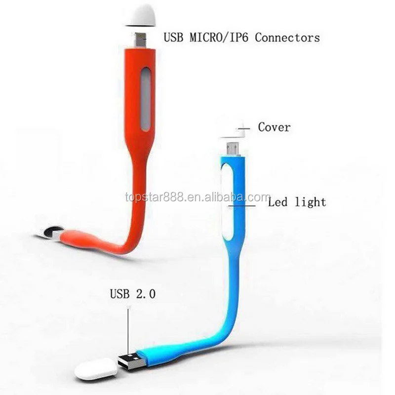 Wholesale Portable For Power Bank Computer PC Notebook Laptop Tablet Micro USB Mini Flexible LED USB Light Emergency Lighting
